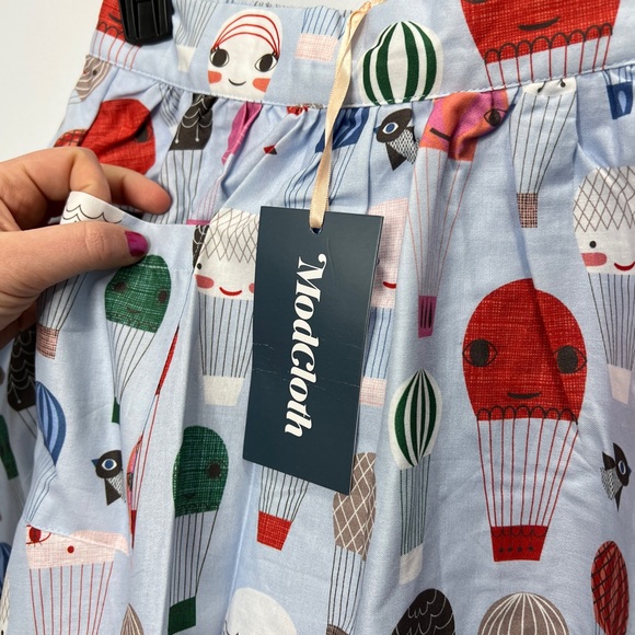 ModCloth hot air balloon midi skirt w pocket and elastic back waistband nwt - Picture 5 of 8